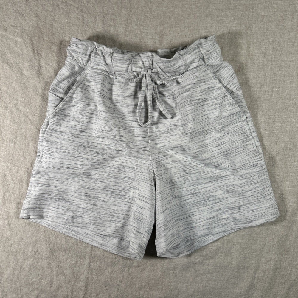 Lululemon Women Sweat Shorts High Waisted Gray Drawstring Size 6